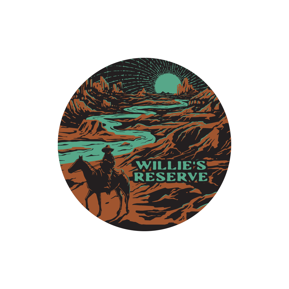 Willie's Reserve Official Merchandise. Willie's Reserve Outdoor Sticker.