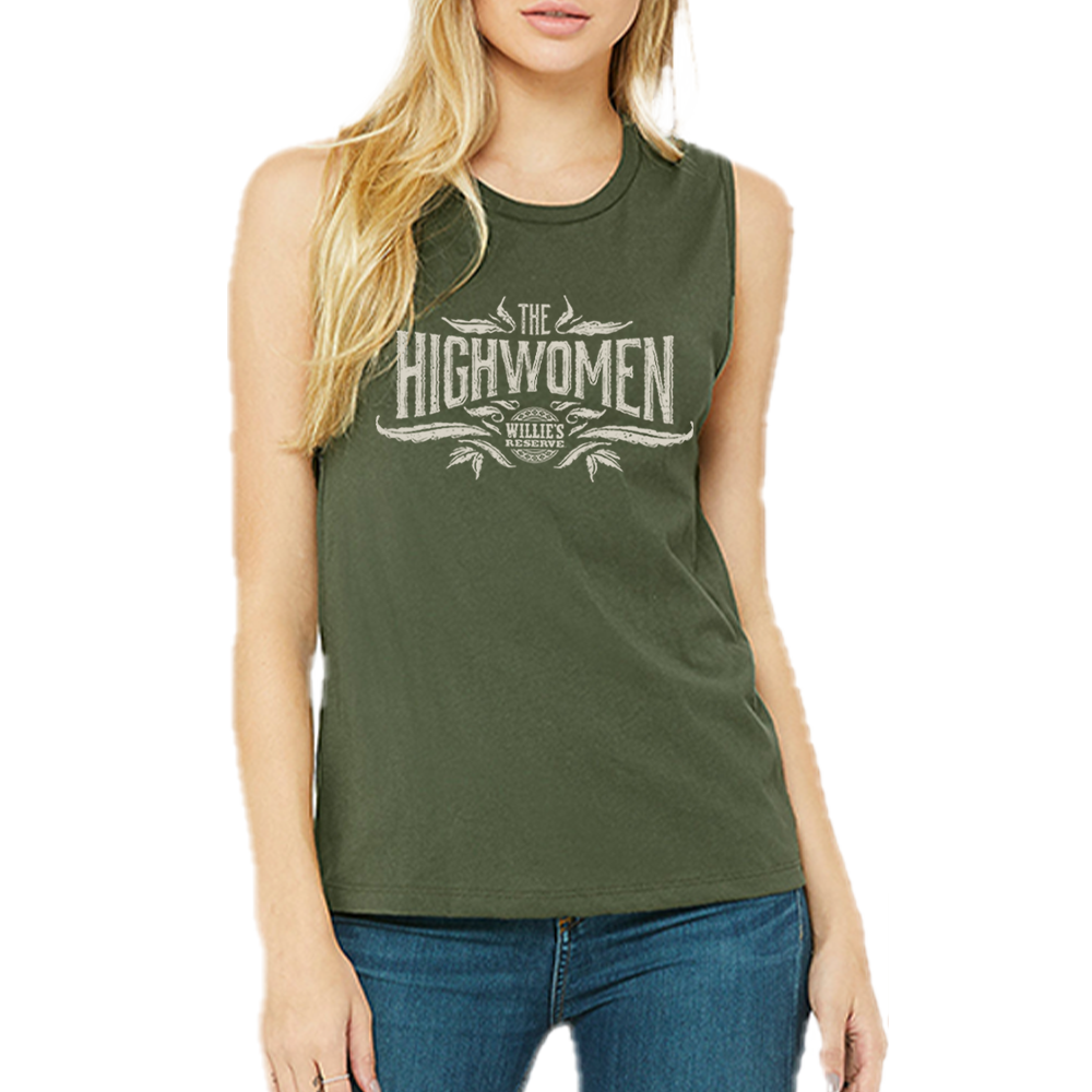 Willie's Reserve Women's High Women Military Green Tank Top