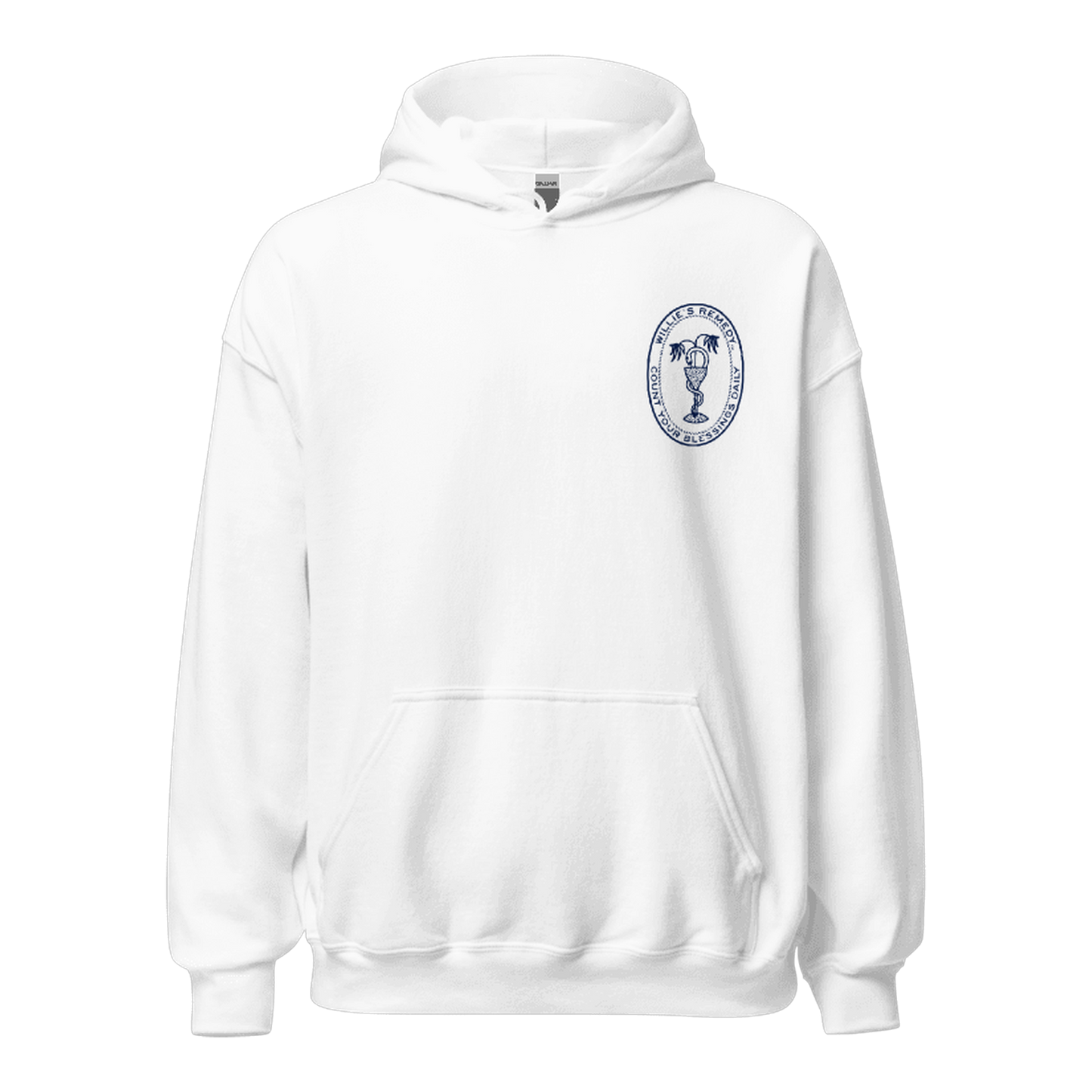 Remedy Badge White Hoodie - Front