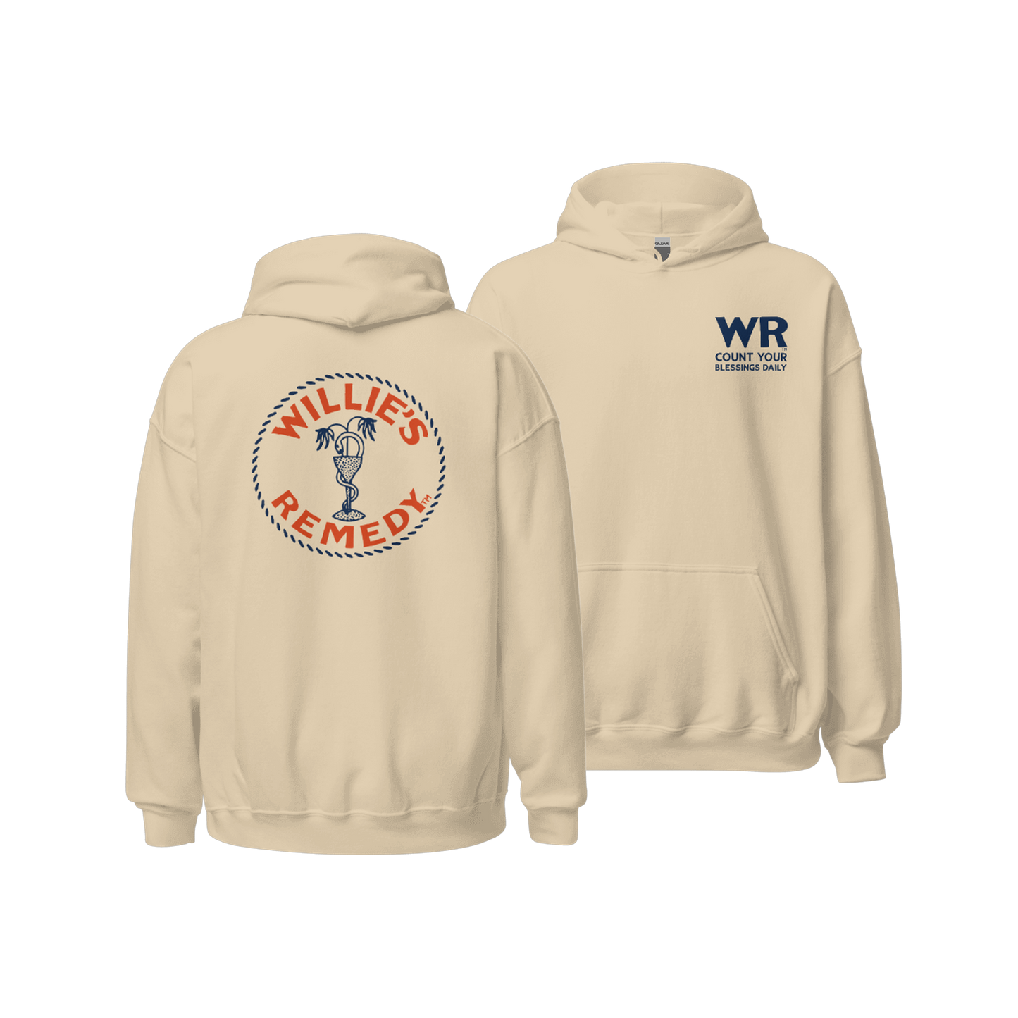 Remedy Sand Hoodie - Front and Back
