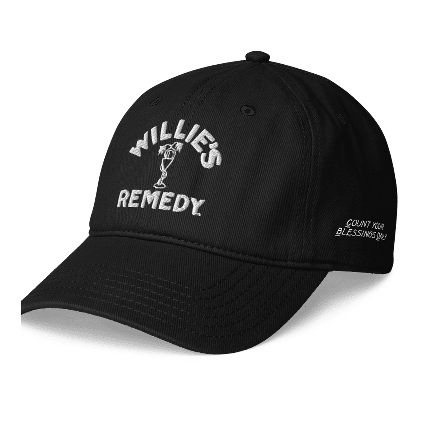 Remedy Logo Black Dad Hat - Side