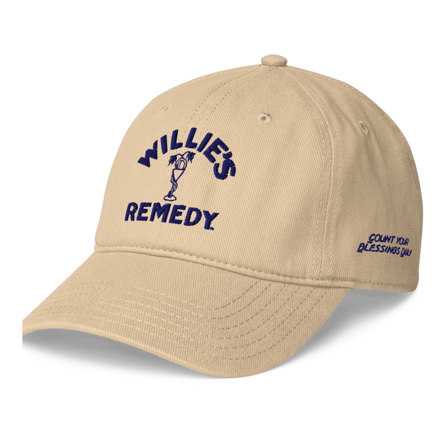 Remedy Logo Natural Dad Hat - Side