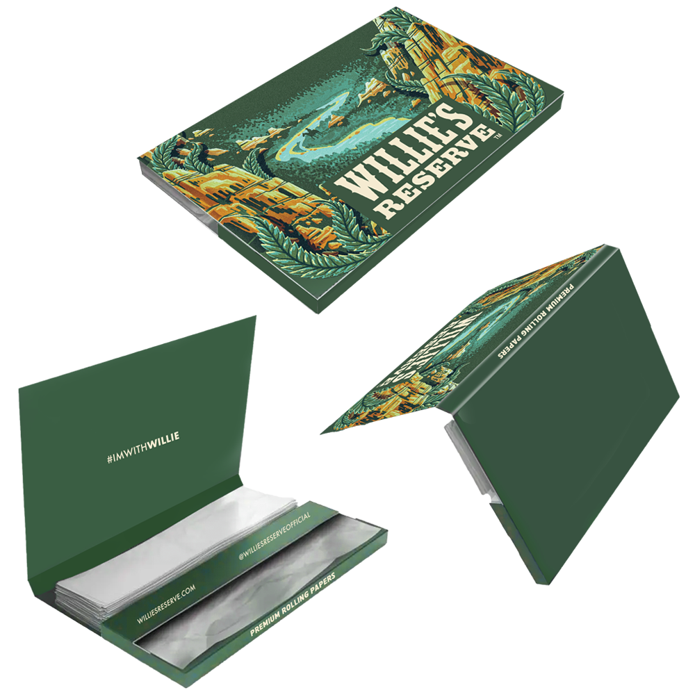 Official Willie's Reserve Merchandise. 1/4 rice paper rolling papers.